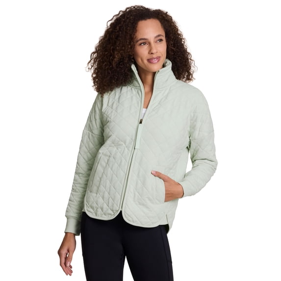 Avalanche Women's Mock Neck Quilted Zip Up Jacket with Pockets