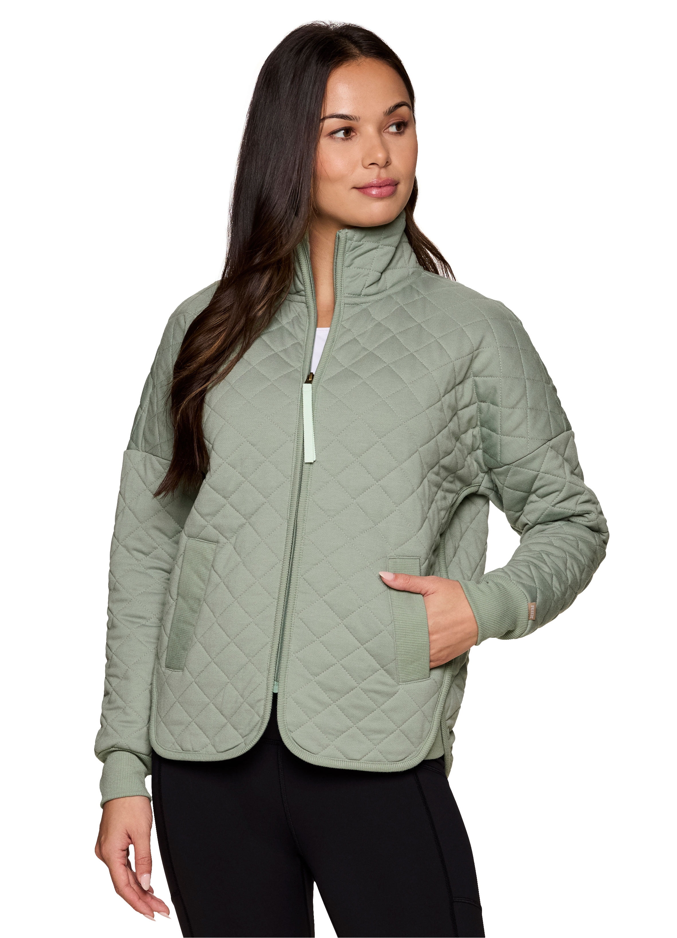 Avalanche Women's Mock Neck Quilted Zip Up Jacket with Pockets