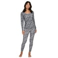 thumbnail image 1 of Avalanche Women's Snakeskin Waffle Knit Thermal Pajama Set, 1 of 4