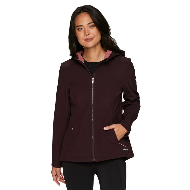 Avalanche Women's Soft Shell Fleece Lined Jacket With Hood And Pockets
