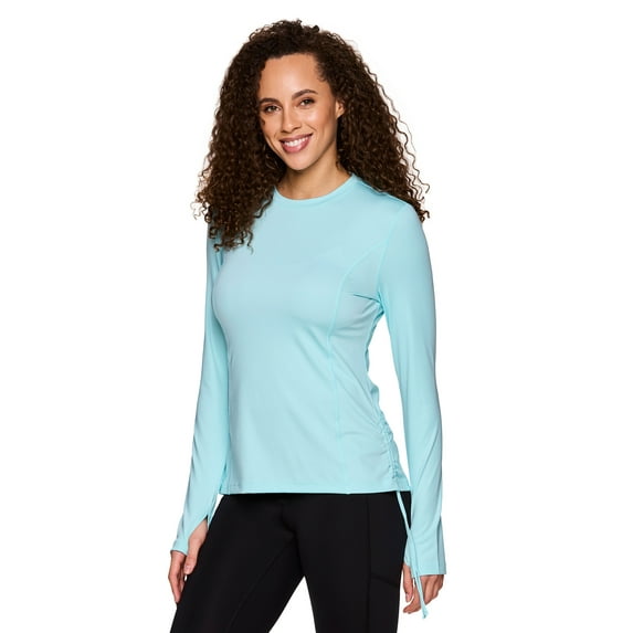 Avalanche Women's UPF Protection Ruched Sides Long Sleeve Golf Sun Shirt