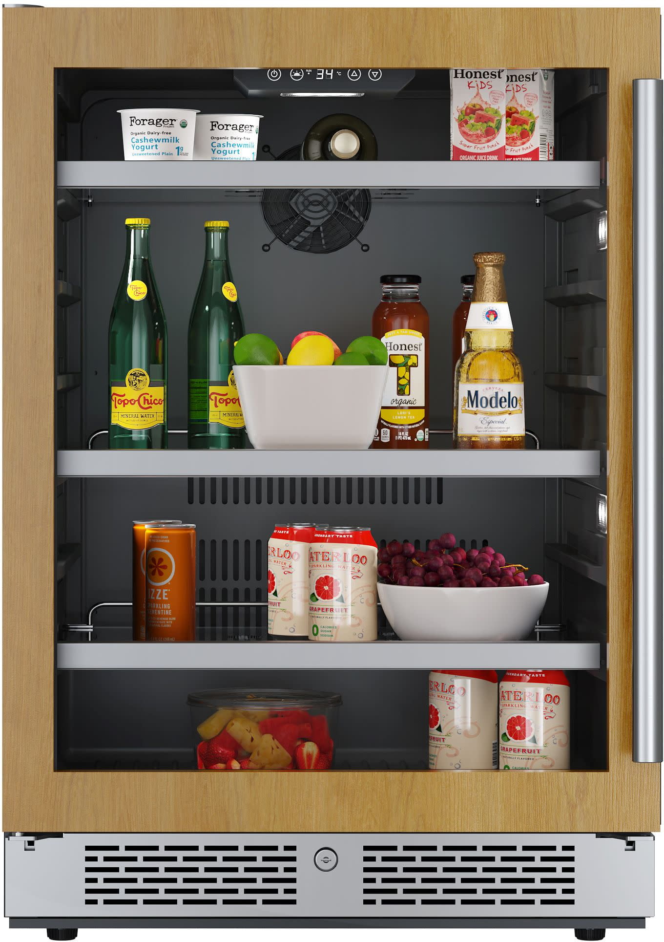 Stainless Steel 140-Can Freestanding Beverage Cooler with Glass Door