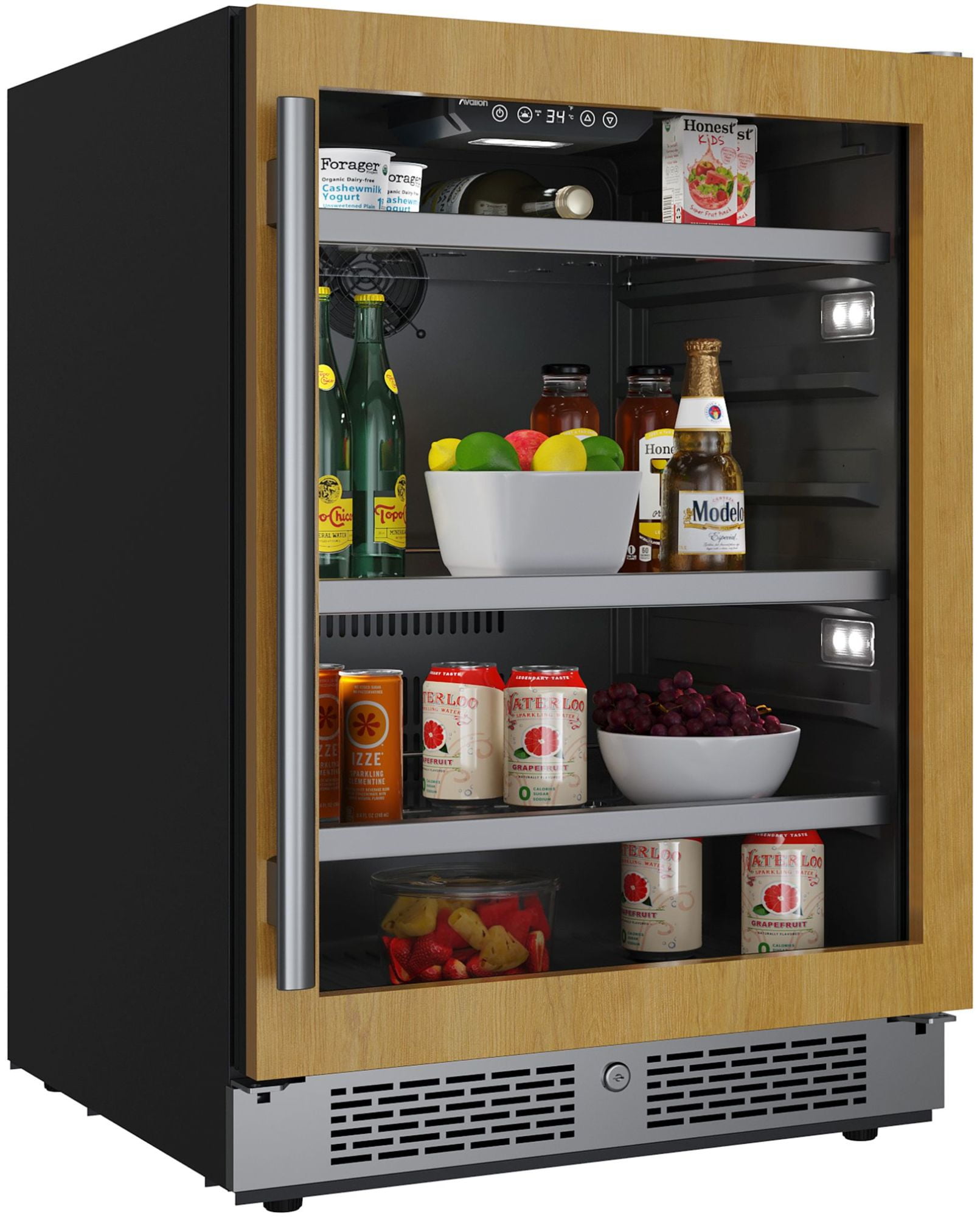 Avallon Abr242rh 24" Wide 140 Can Energy Efficient Beverage Center - Panel Ready Glass