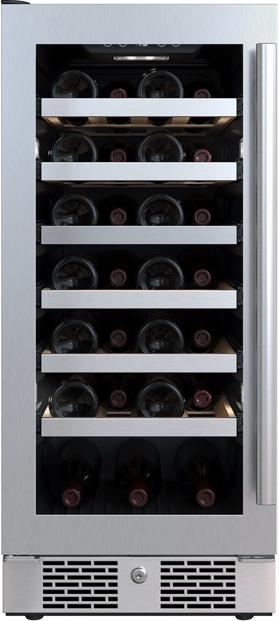Avallon 15'' Stainless Steel Single Zone Wine Refrigerator with Interior Lighting