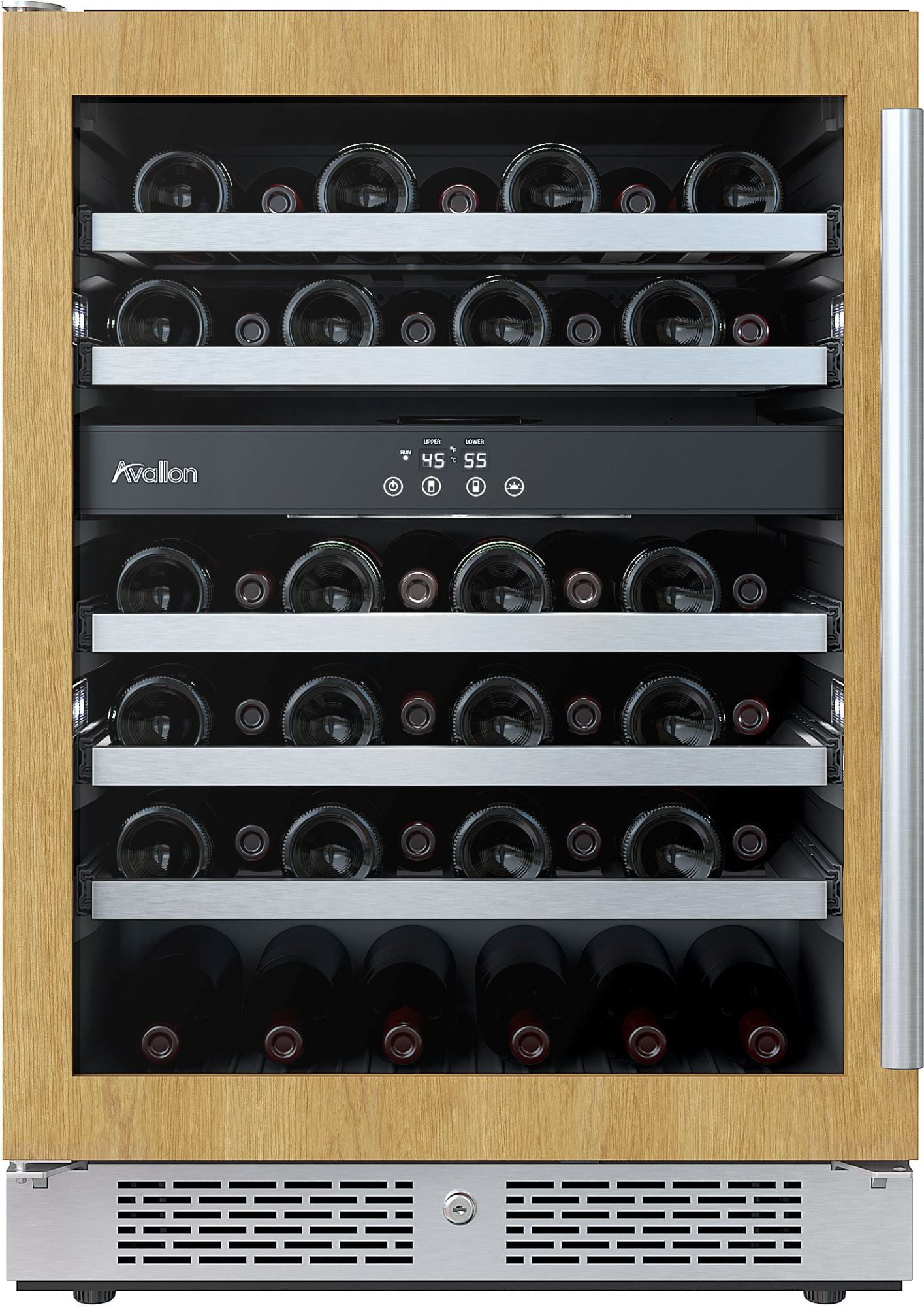Avallon Awc242dzlh 24" Wide 45 Bottle Capacity Dual Zone Wine Cooler - Panel Ready Glass
