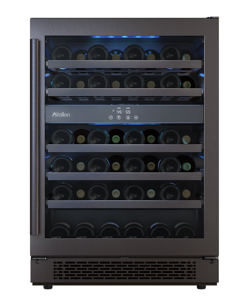 Perlick 24 Built-In Dual Zone Wine Cooler Set with Door Panel in Stai