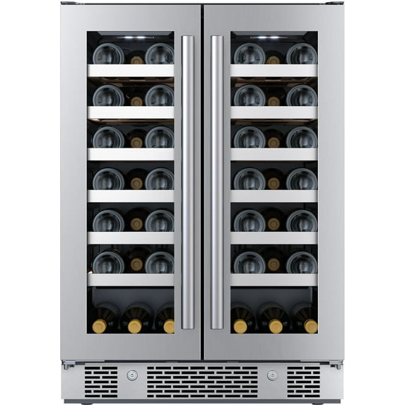 Avallon Awc242fd 24" Wide 42 Bottle Capacity French Door Wine Cooler - Stainless Steel