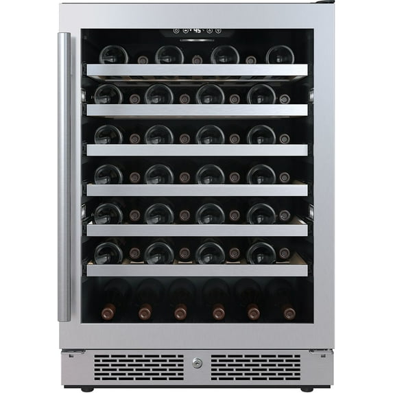 Avallon Awc242szrh 24" Wide 53 Bottle Capacity Single Zone Wine Cooler - Stainless Steel