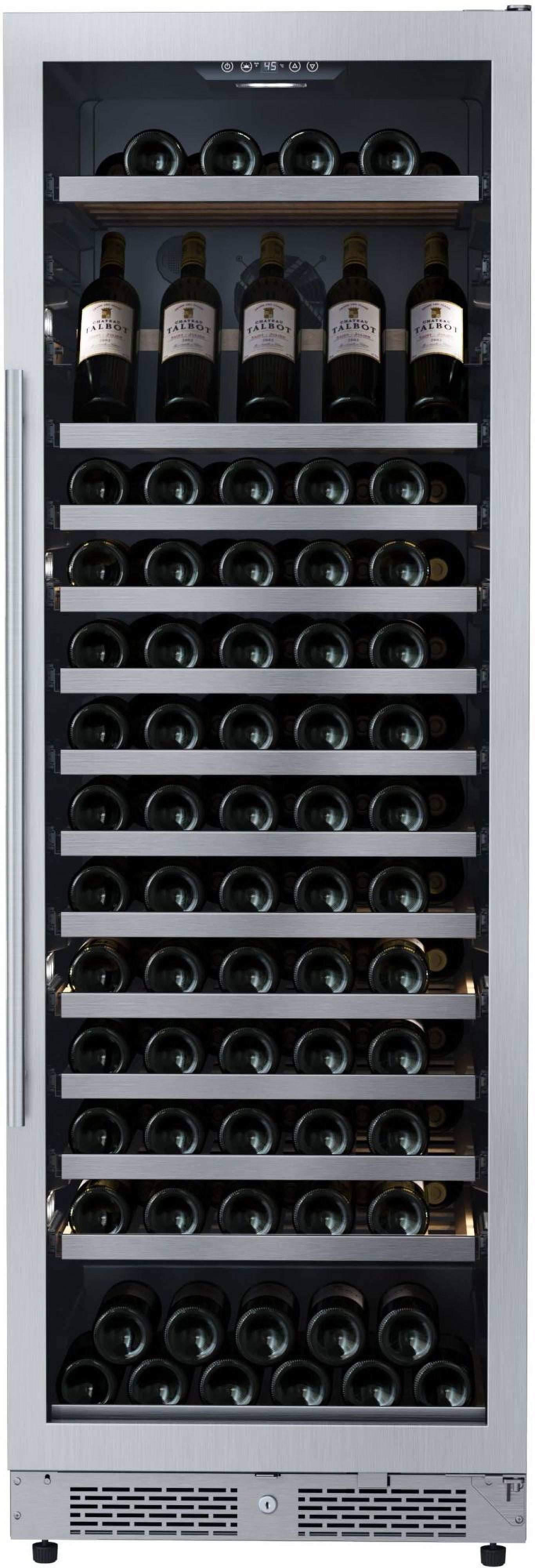 Stainless Steel 24" Built-In/Freestanding Wine Cooler with Interior Lighting