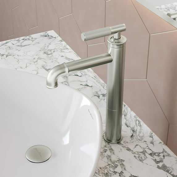 Avallon Single Hole, Single-Handle Sleek, High Arc Bathroom Faucet in Brushed Nickel