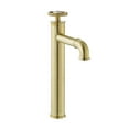 thumbnail image 1 of Avallon Single Hole, Single-Handle Wheel, High Arc Bathroom Faucet in Brushed Gold, 1 of 11