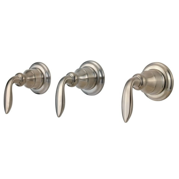 Avalon 3-Handle Tub & Shower Faucet with Metal Lever Handles in Brushed Nickel