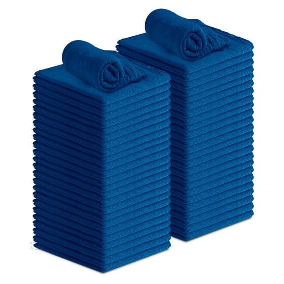 Avalon Blue Shop Towels (Pack of 50 - 12x14 Inches) Shop Rags – Cotton Shop Towels Reusable & Absorbent Cleaning Towels, Multipurpose Cleaning Rags for Automobiles, Garage & Home Shop Towels Bulk