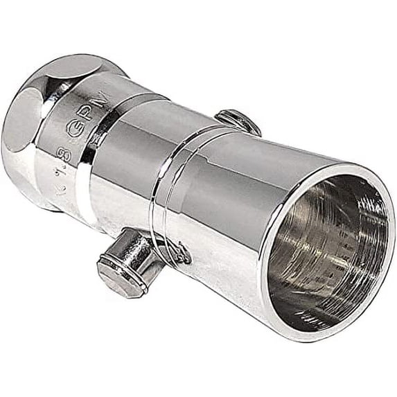 Avalon Brass Shower Head with Push Button Flow Control Chrome Finished
