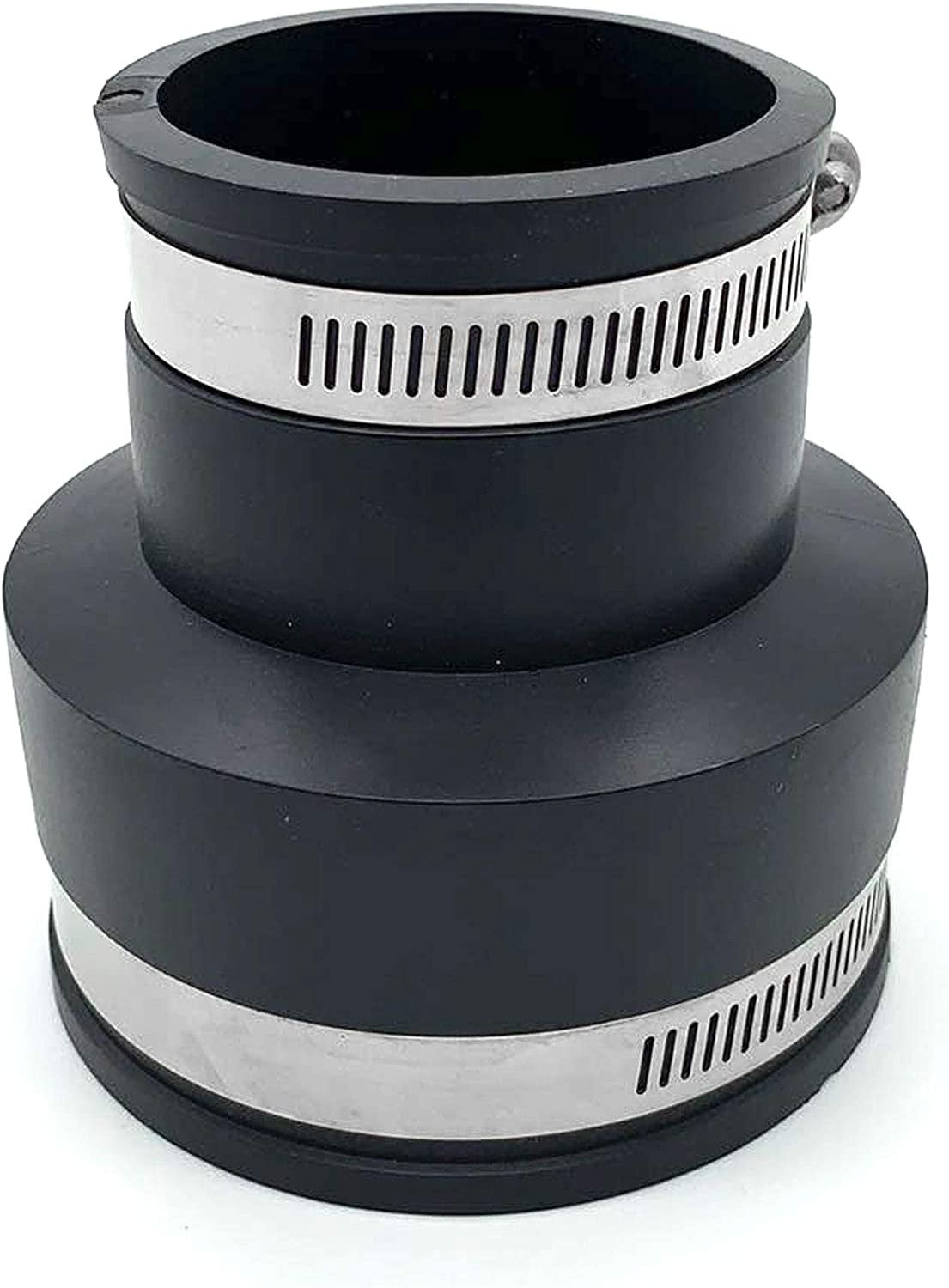 Black Flexible PVC Rubber Coupling with Stainless Steel Clamps