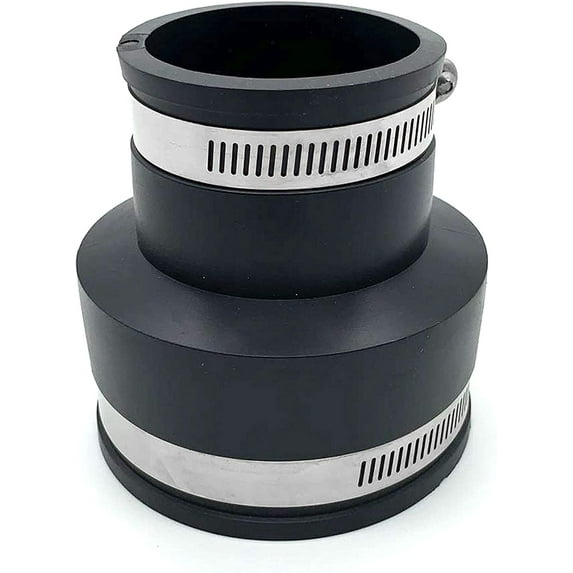 Avalon Flexible PVC Rubber Coupling with Stainless Steel Clamps 3 x 2 Inch