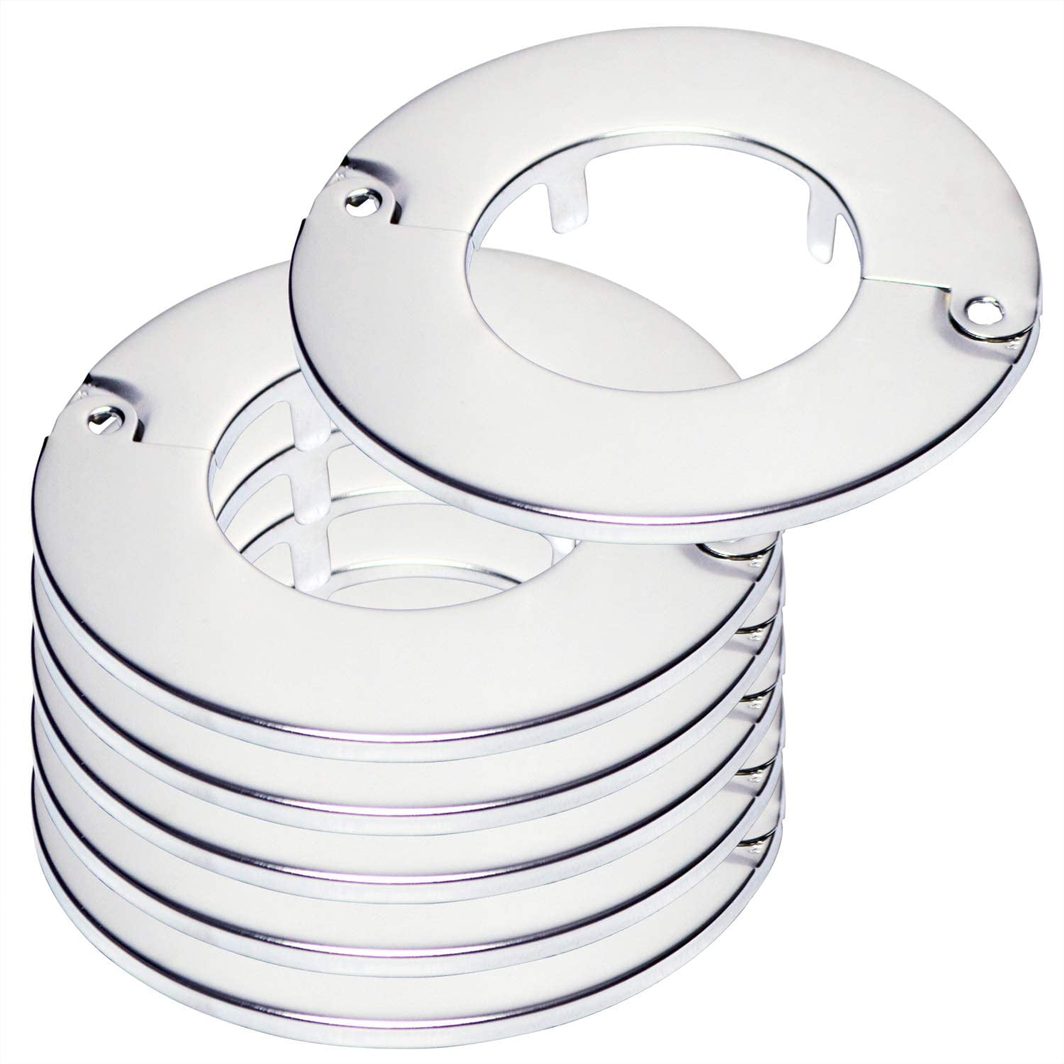 Chrome Finish Floor and Ceiling Plate Split Flange Pack of 6