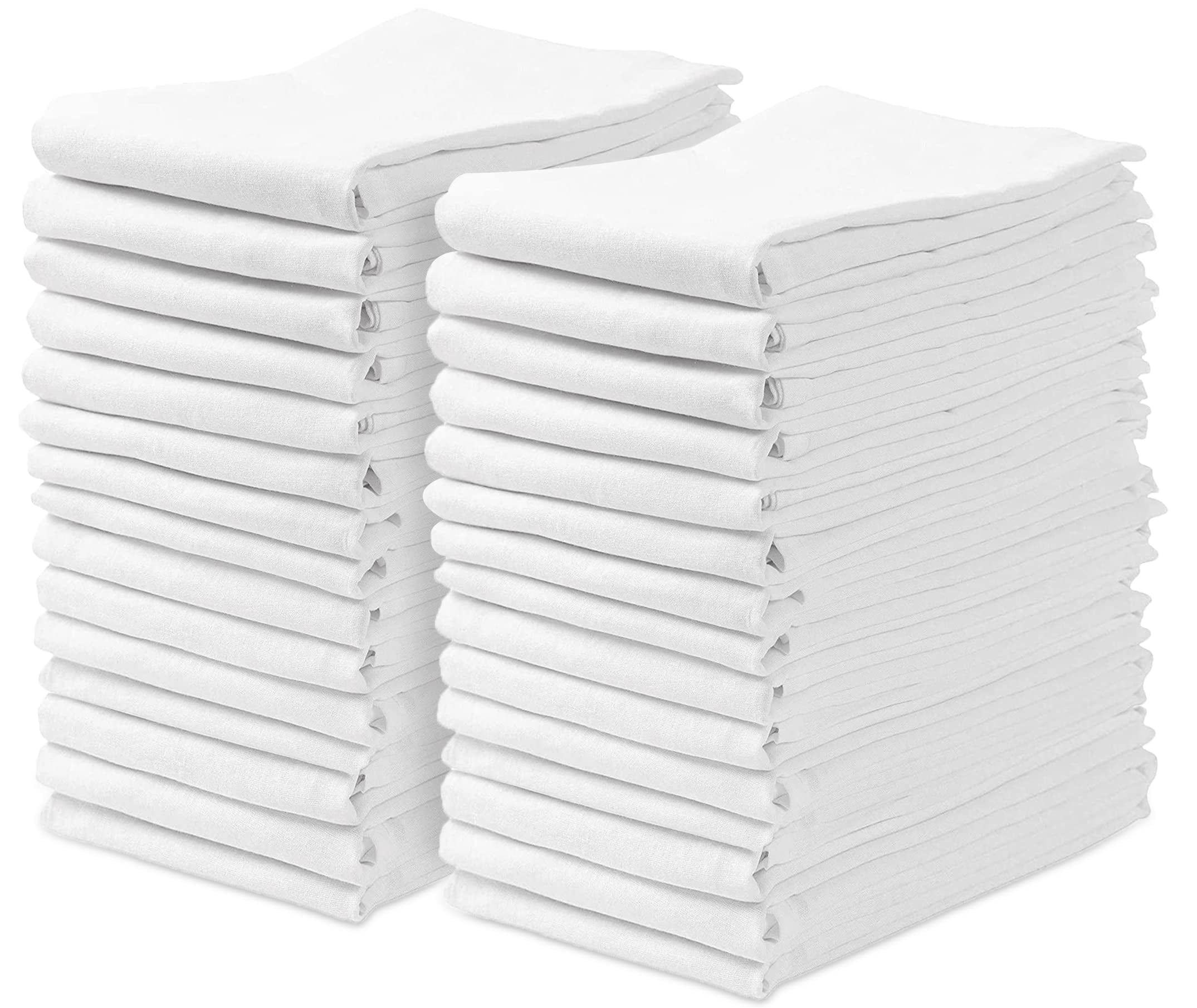 Avalon Flour Sack Towels Bulk (Value Pack of 30) White Flour Sack Dish Towels for Drying Dishes 28x28 Inches – Absorbent White Kitchen Towels for Cleaning, Durable Flour Sack for Embroidery