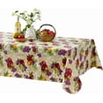 thumbnail image 1 of Avalon Fresh Ripe Fruit Vinyl Tablecloth with Flannel Backing - Apples, Peaches, Pear and Grape Fruit Print Flannel Backed Easy Care Vinyl Tablecloth, 52" x 52" Square, 1 of 10