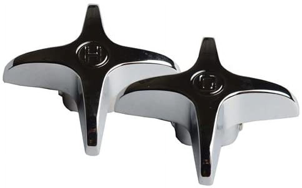 Avalon Heavy Duty Black and Silver Cross Handle Faucet Lever