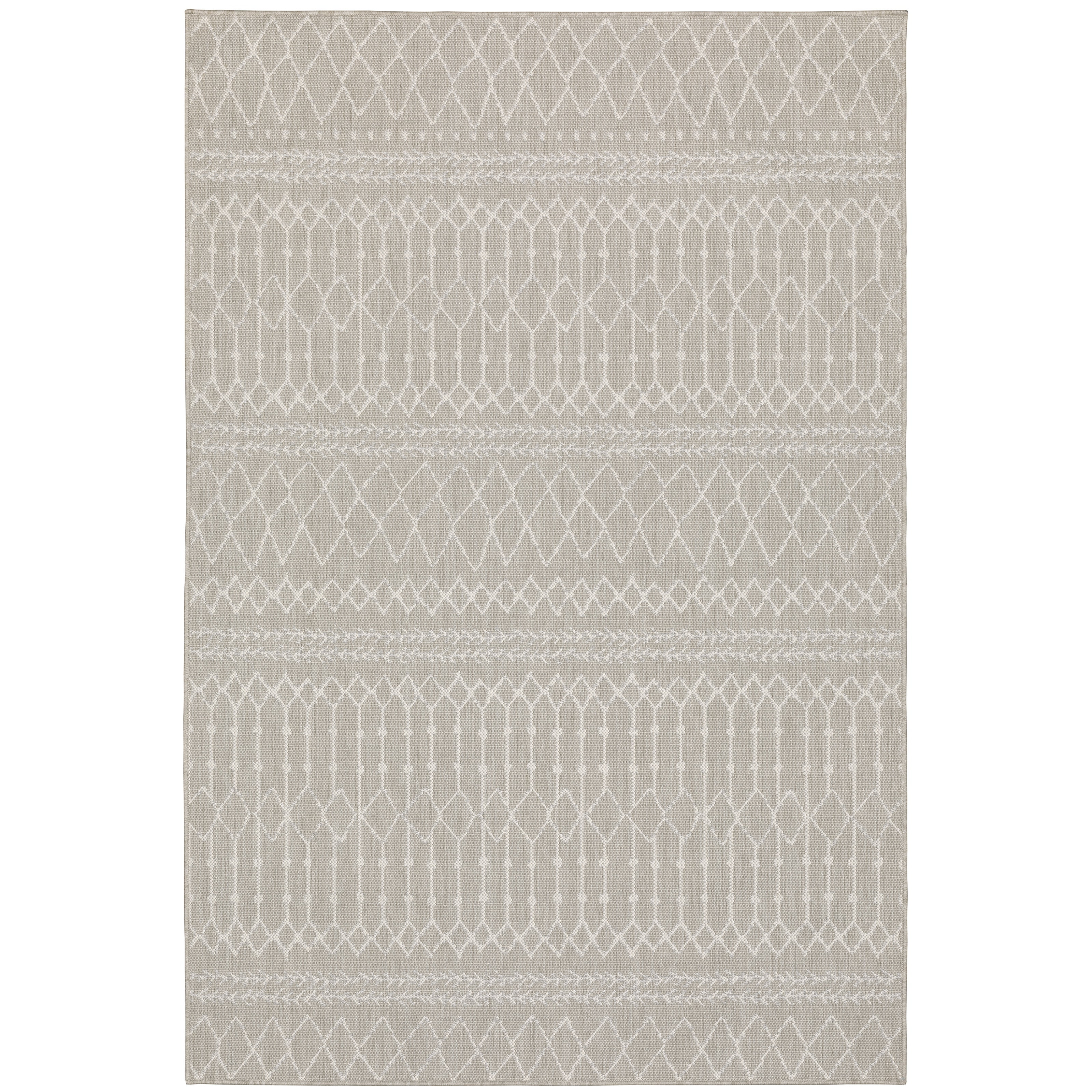 Avalon Home 10' x 13' Gray and Taupe Geometric Outdoor Rug