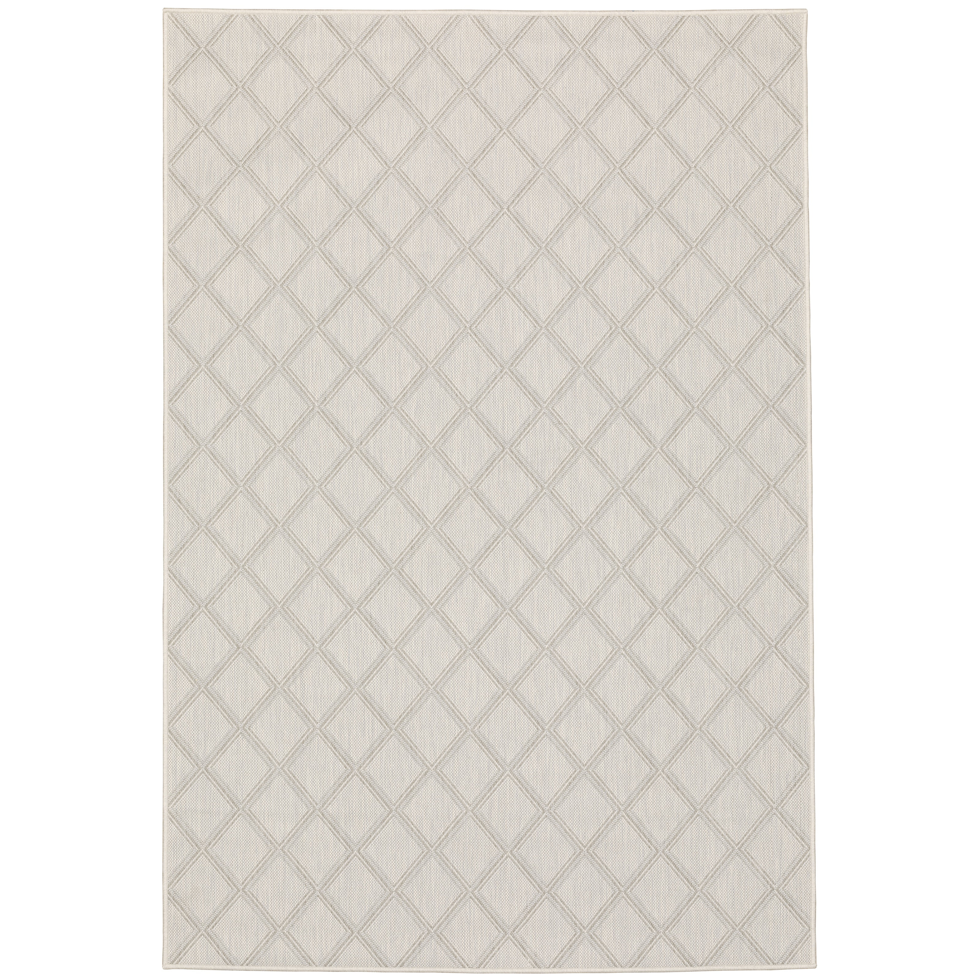 Avalon Home 10' x 13' Ivory and Gray Geometric Outdoor Rug