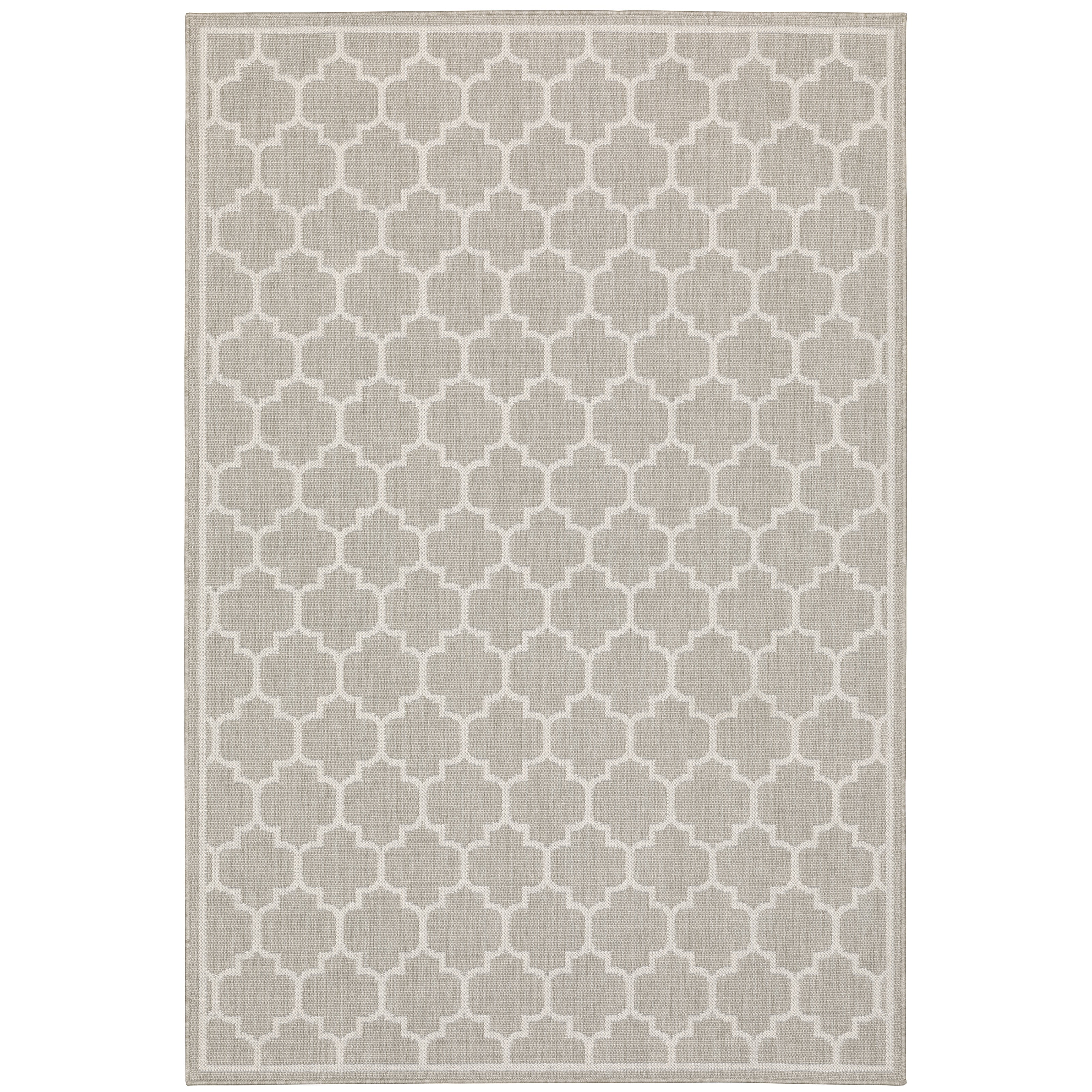 Avalon Home 3' x 5' Gray and Taupe Trellis Outdoor Rug