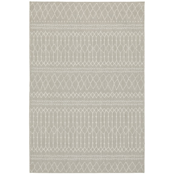 Avalon Home 5' x 7' Gray and Taupe Geometric Outdoor Rug