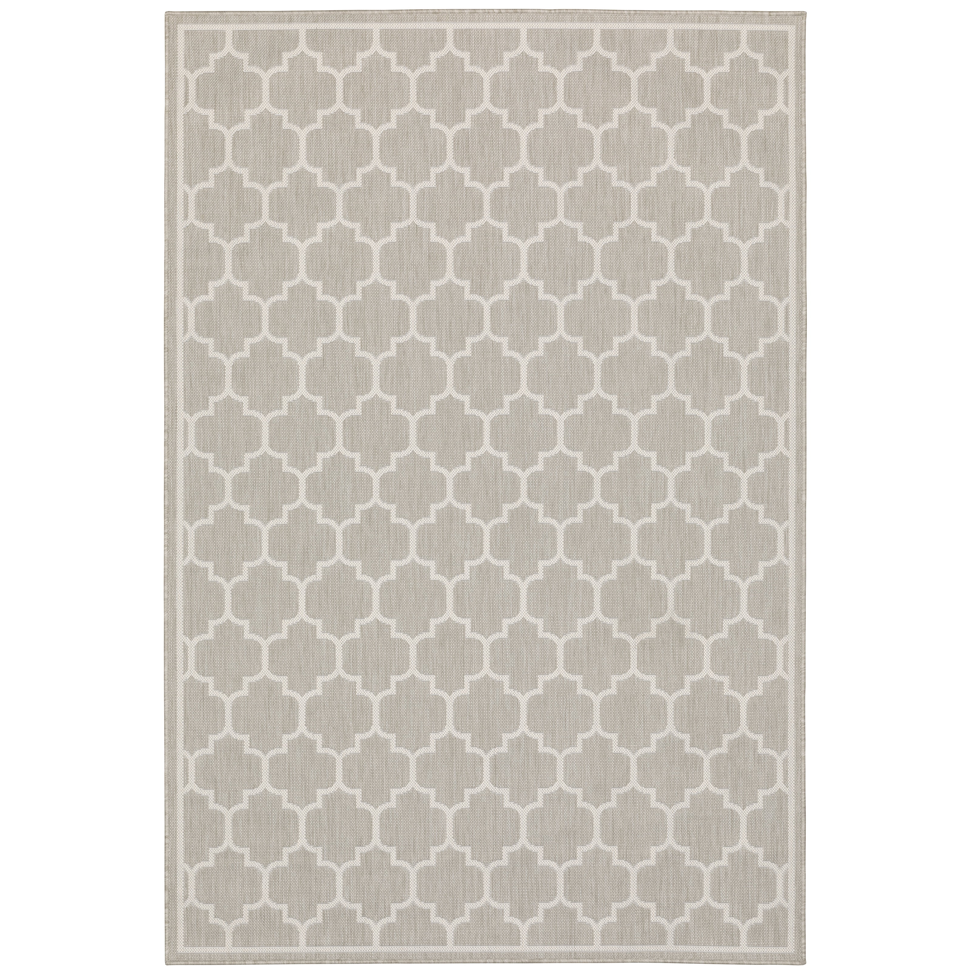 Avalon Home 6' x 9' Gray and Taupe Trellis Outdoor Rug