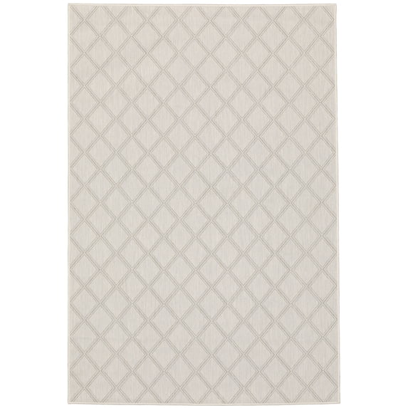 Avalon Home 8' x 10' Ivory and Gray Geometric Outdoor Rug