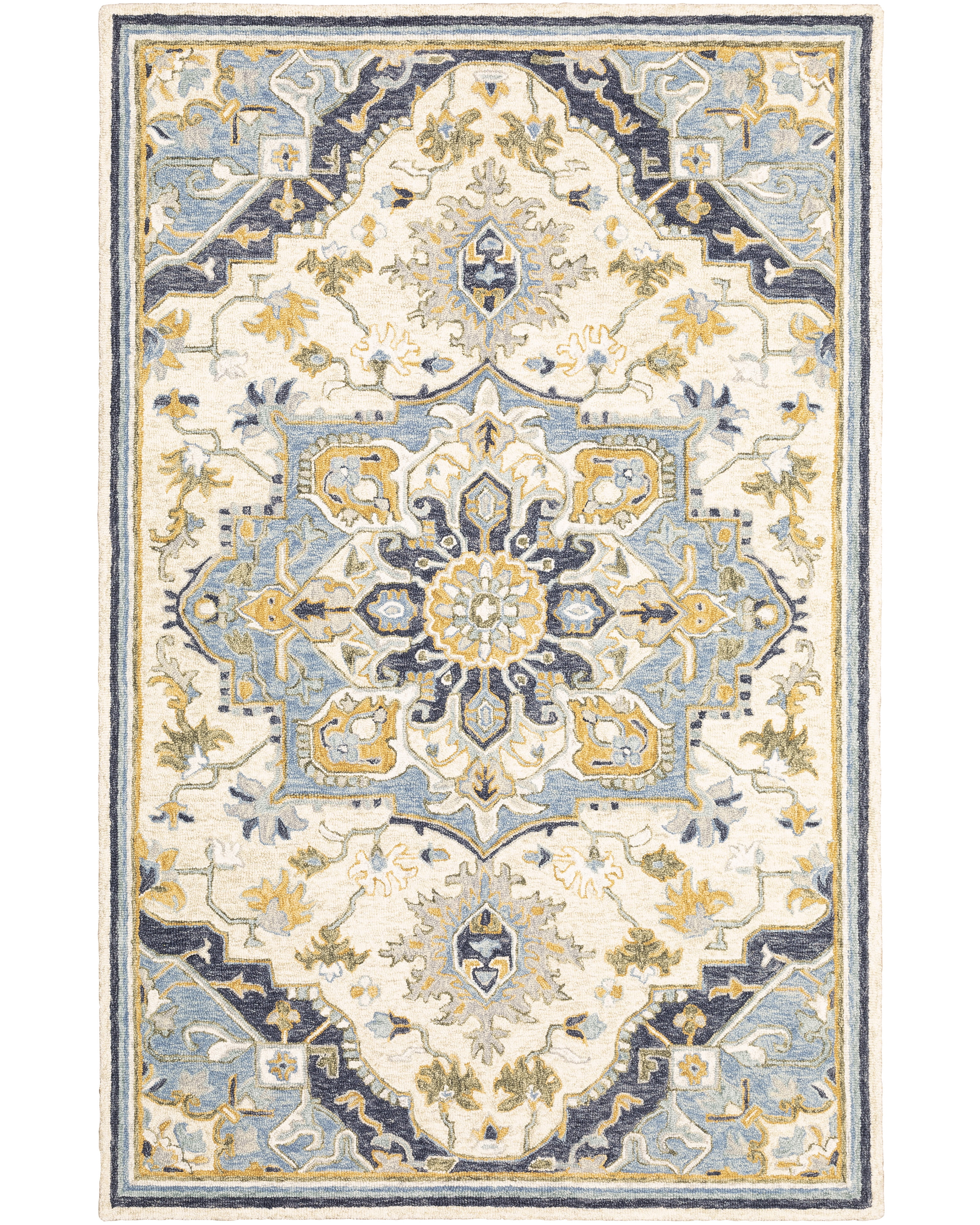 Avalon Home Acadia Bohemian Medallion Handcrafted Wool Area Rug or Runner