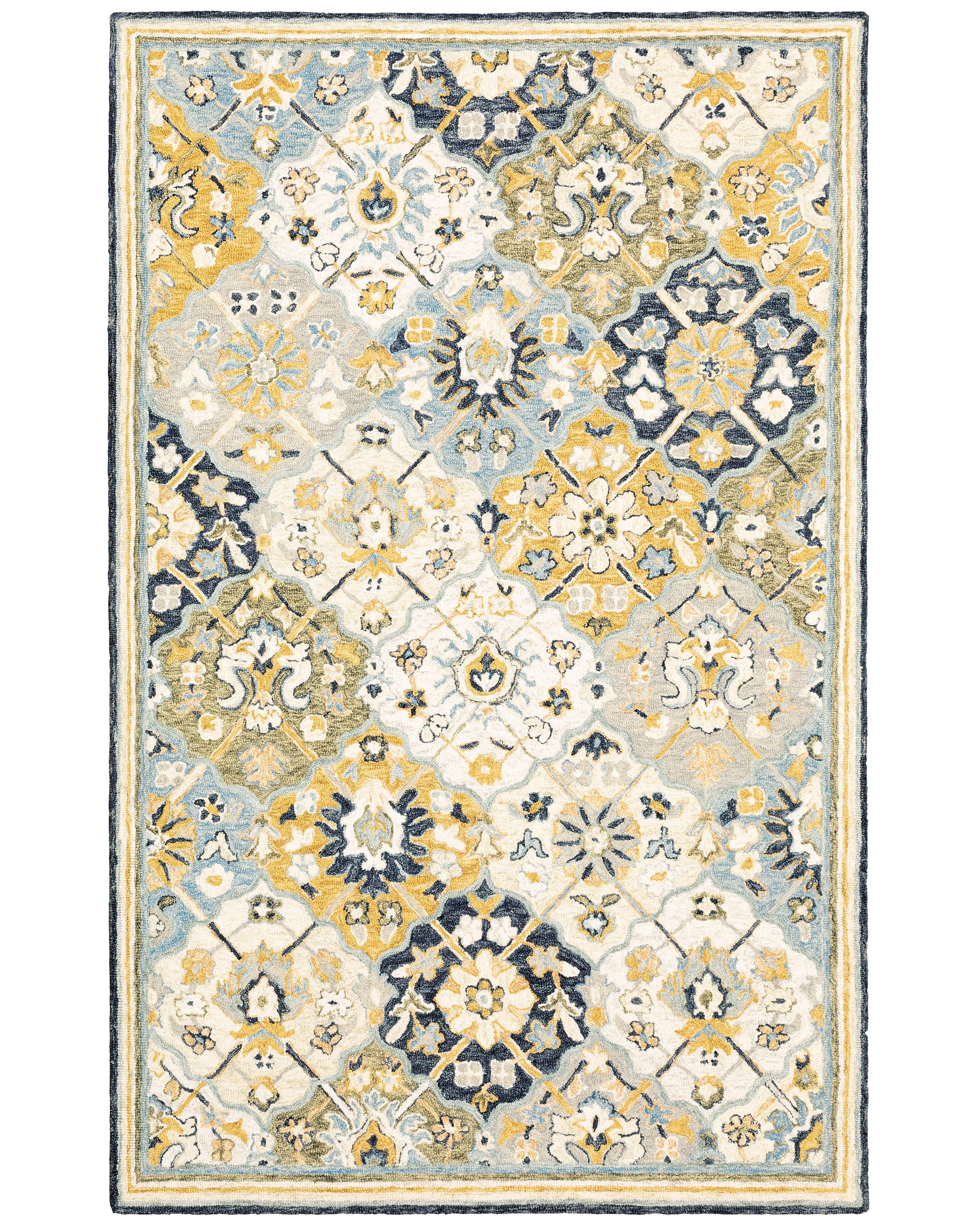 Avalon Home Acadia Floral, Botanical Hand-Made Area Rug, 4.99' x 8.01'