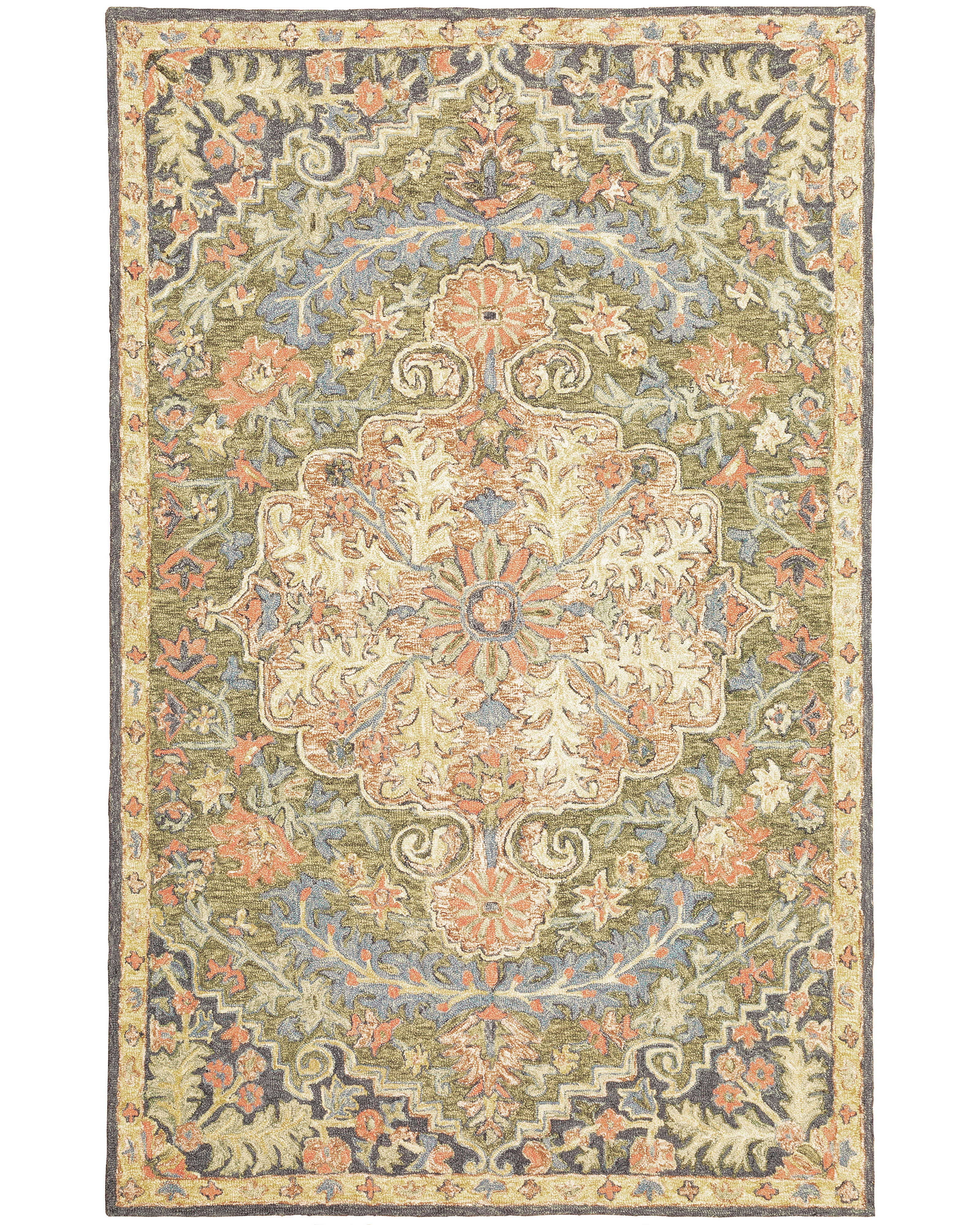 Avalon Home Acadia Medallion Hand-Made Area Rug, 4.99' x 8.01'