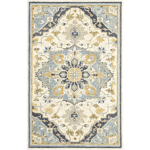 Avalon Home Acadia Medallion Hand-Made Area Rug, 4.99' x 8.01'