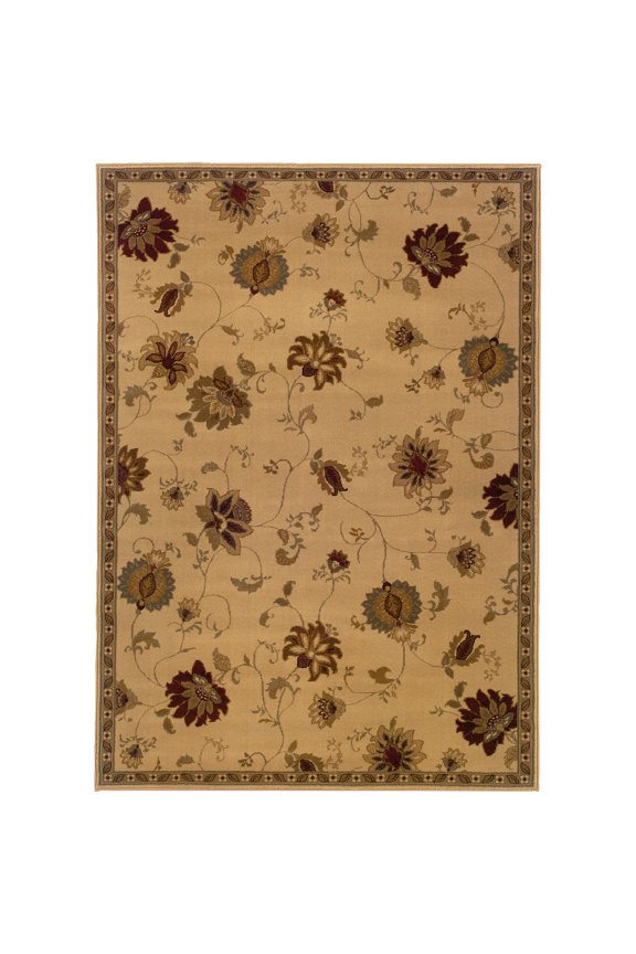 Audrey Floral Transitional Area Rug, Brown