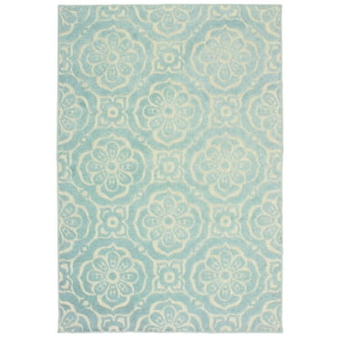 Avalon Home Bateau Floral Relief Indoor/Outdoor Mixed Pile Area Rug