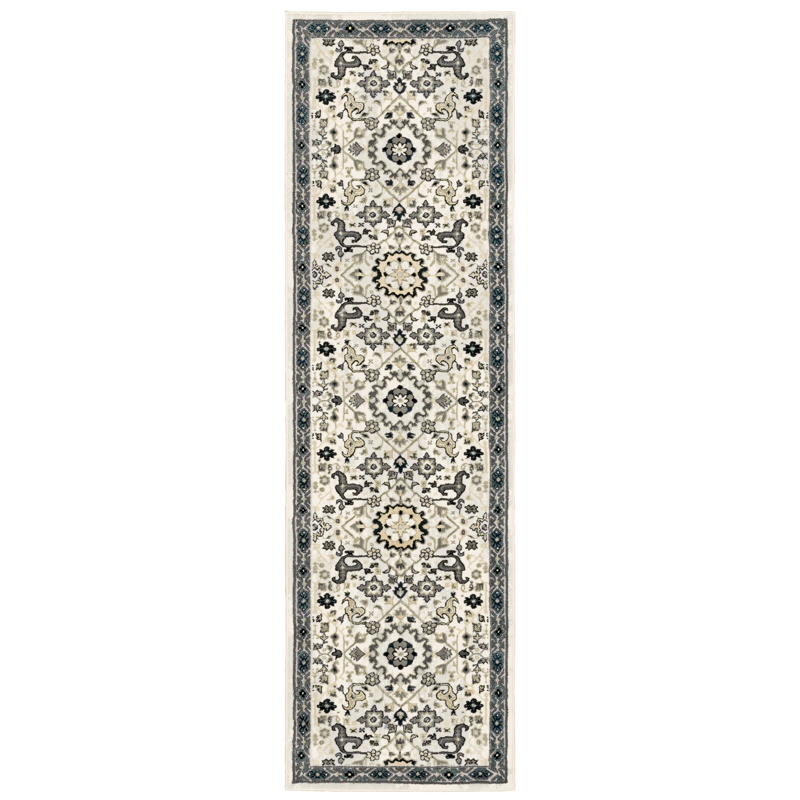 Avalon Home Brecken Oriental Texture Vintage Runner Rug, Off-White