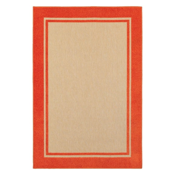 Avalon Home Catalina Color Bordered Indoor/Outdoor Mixed Pile Area Rug