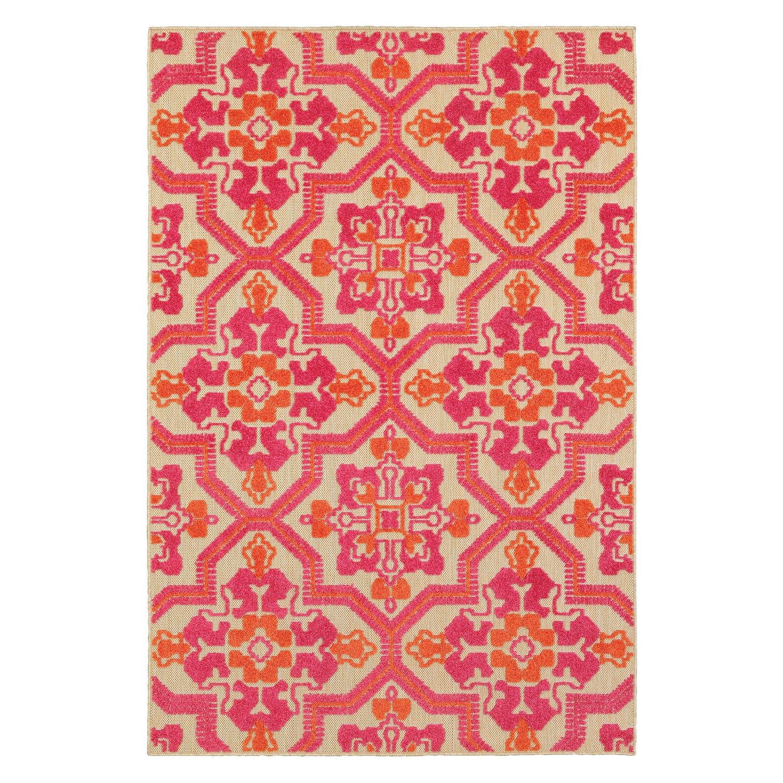 Avalon Home Catalina Fretwork Indoor/Outdoor Mixed Pile Area Rug