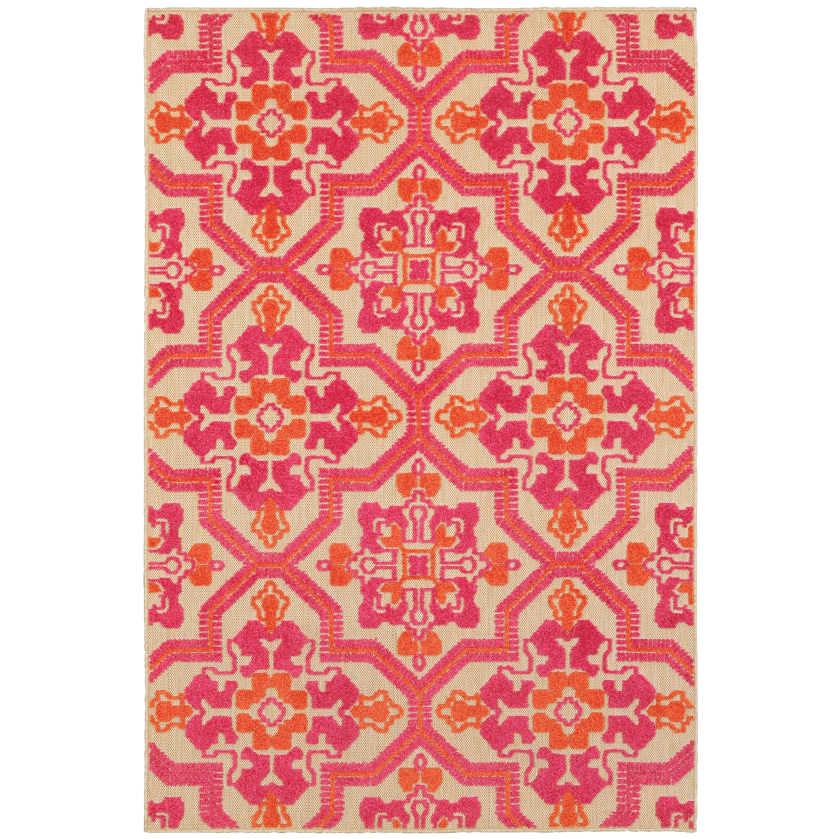 Avalon Home Catalina Fretwork Indoor/Outdoor Mixed Pile Area Rug