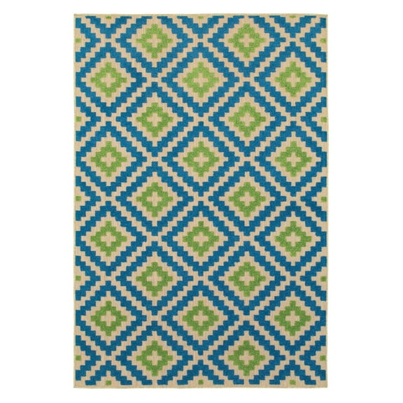 Avalon Home Catalina Geometric Diamonds Vista Indoor/Outdoor Mixed Pile Area Rug