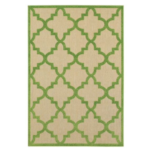 Avalon Home Catalina Scallop Lattice Indoor/Outdoor Mixed Pile Area Rug