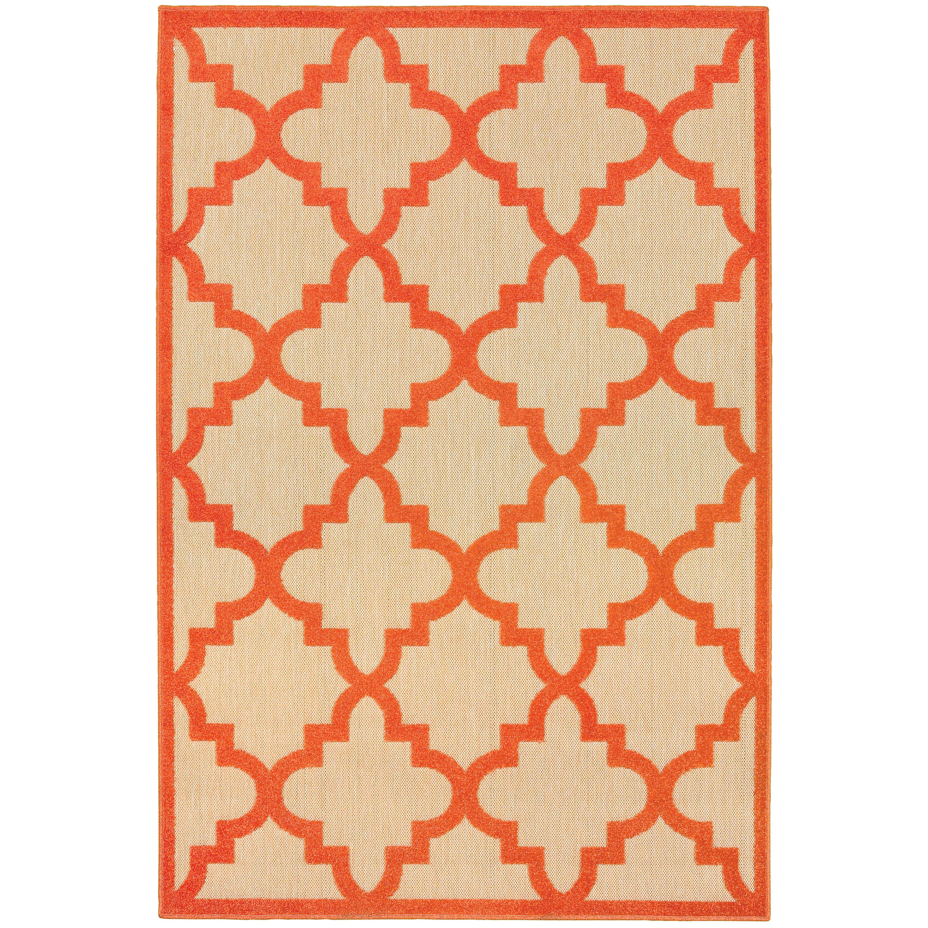 Avalon Home Catalina Scallop Lattice Indoor/Outdoor Mixed Pile Area Rug