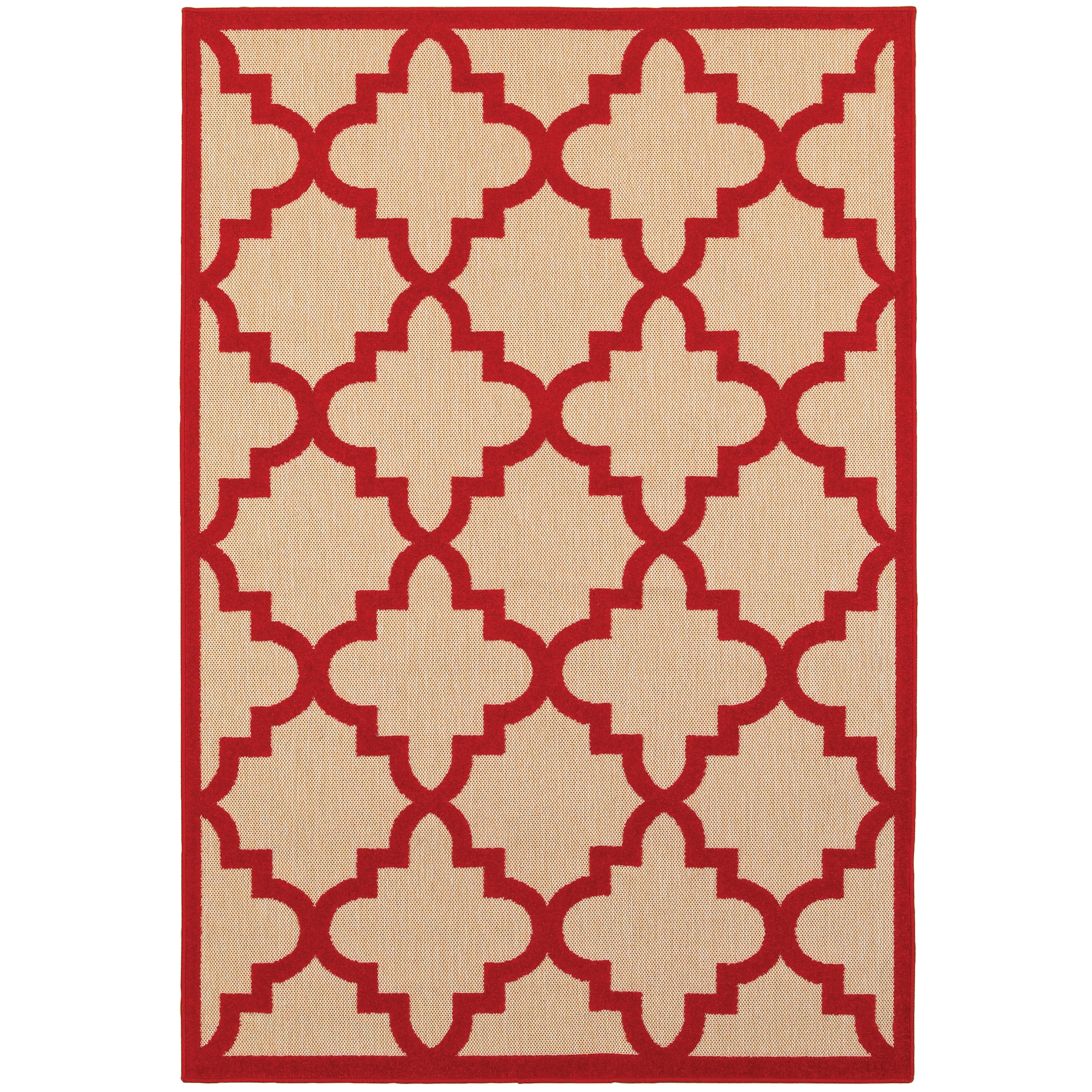 Avalon Home Catalina Scallop Lattice Indoor/Outdoor Mixed Pile Area Rug