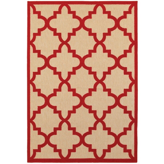 Avalon Home Catalina Scallop Lattice Indoor/Outdoor Mixed Pile Area Rug