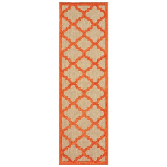 Avalon Home Catalina Scallop Lattice Indoor/Outdoor Mixed Pile Area Rug