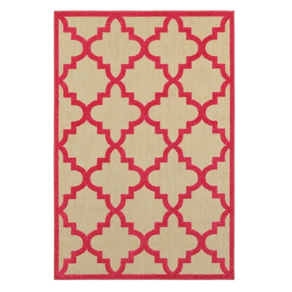 Avalon Home Catalina Scallop Lattice Indoor/Outdoor Mixed Pile Area Rug