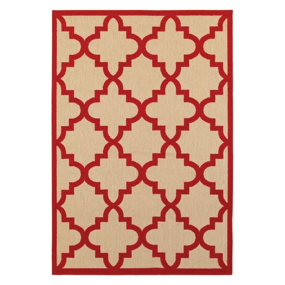 Avalon Home Catalina Scallop Lattice Indoor/Outdoor Mixed Pile Area Rug