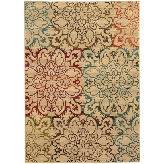 Avalon Home Elliott Floral Transitional Area Rug, Beige