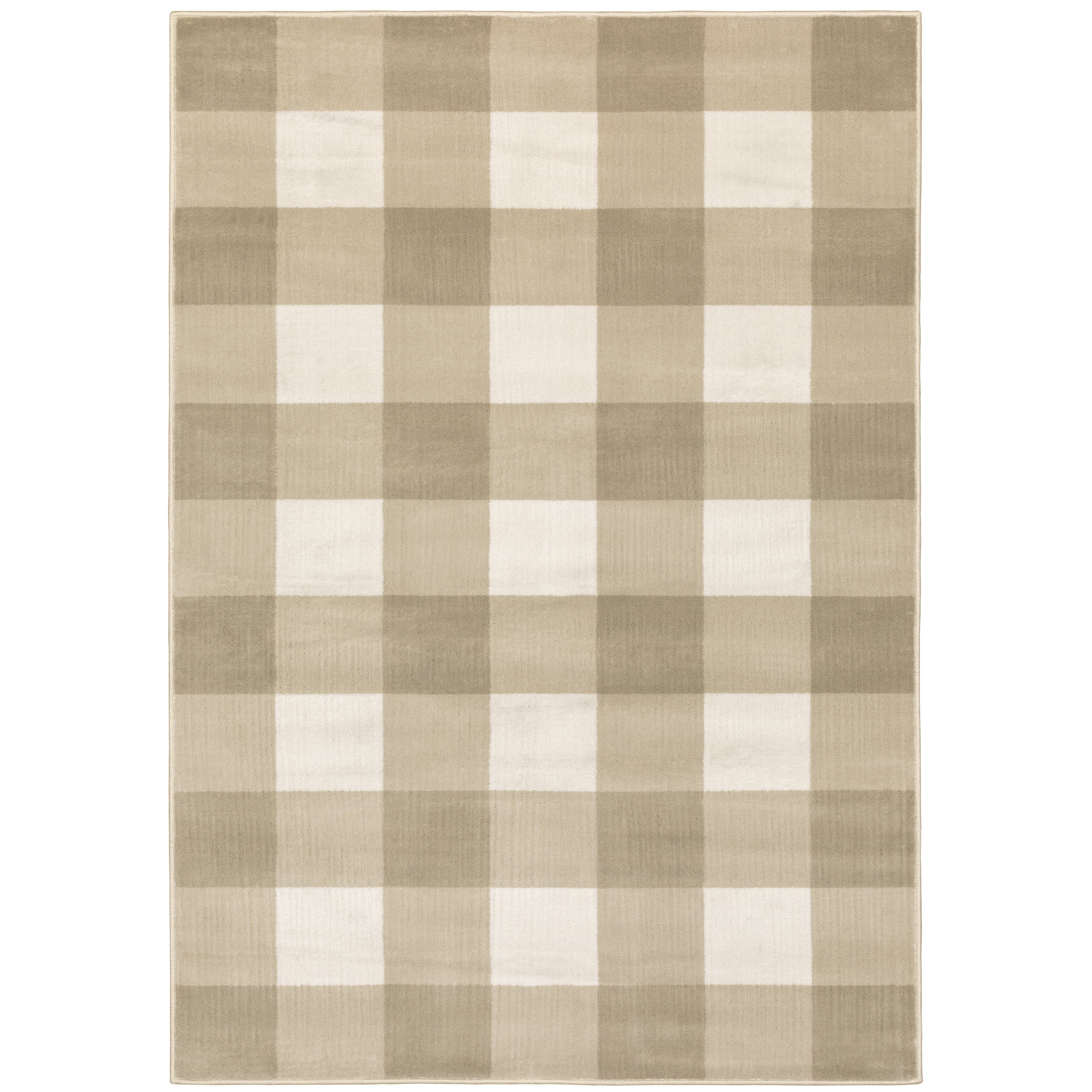 Avalon Home Gracie Gingham Plaid Area Rug, 6'7" X 9'2", Beige/ Ivory